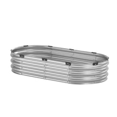 Metal Raised Garden Bed 4x2x1 ft Outdoor Galvanized Planter Box Silver