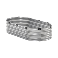 Metal Raised Garden Bed 4x2x1 ft Outdoor Galvanized Planter Box Silver