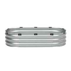 Metal Raised Garden Bed 4x2x1 ft Outdoor Galvanized Planter Box Silver