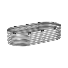 Metal Raised Garden Bed 4x2x1 ft Outdoor Galvanized Planter Box Silver