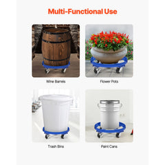 55 Gallon Drum Dolly 2000 lbs Barrel Dolly Cart Drum Caddy 4 Caster Wheels
