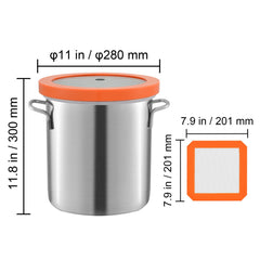 5 Gallon Vacuum Chamber, Upgraded Tempered Glass Lid Vacuum Degassing Chamber, 304 Stainless Steel Chamber, for Stabilizing Wood, Resin Degassing, Silicone Degassing and Plaster Degassing