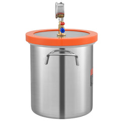 5 Gallon Vacuum Chamber, Upgraded Tempered Glass Lid Vacuum Degassing Chamber, 304 Stainless Steel Chamber, for Stabilizing Wood, Resin Degassing, Silicone Degassing and Plaster Degassing