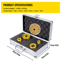 Diamond Drill Bits 4PCS Diamond Hole Saw 25/35/50/68mm Tile Hole Saw Kit Vacuum Brazed Diamond Drill Bit 0.59in/15mm Segment Tile Hole Saw w Storage Case for Tile Ceramic Porcelain Marble Stone