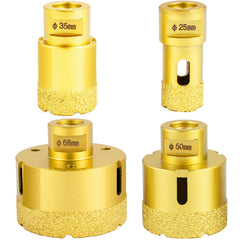 Diamond Drill Bits 4PCS Diamond Hole Saw 25/35/50/68mm Tile Hole Saw Kit Vacuum Brazed Diamond Drill Bit 0.59in/15mm Segment Tile Hole Saw w Storage Case for Tile Ceramic Porcelain Marble Stone