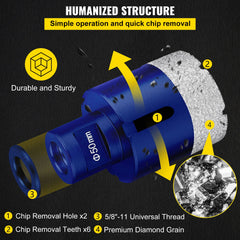 Diamond Drill Bits 4PCS Diamond Hole Saw 35/40/50/68mm Tile Hole Saw Kit Vacuum Brazed Diamond Drill Bit 0.59in/15mm Segment Tile Hole Saw w Storage Case for Tile Ceramic Porcelain Marble Stone