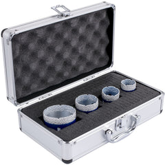 Diamond Drill Bits 4PCS Diamond Hole Saw 35/40/50/68mm Tile Hole Saw Kit Vacuum Brazed Diamond Drill Bit 0.59in/15mm Segment Tile Hole Saw w Storage Case for Tile Ceramic Porcelain Marble Stone