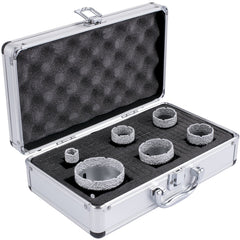 Diamond Drill Bits 6PCS Diamond Hole Saw 20/35/40/50/55/68mm Tile Hole Saw Kit Vacuum Brazed Diamond Drill Bit 0.59in/15mm Segment Tile Hole Saw w Storage Case for Tile Ceramic Porcelain Marble