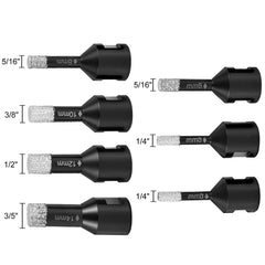 Diamond Drill Bits 7PCS Diamond Hole Saw 6/6/8/8/10/12/14mm Tile Hole Saw Kit Vacuum Brazed Diamond Drill Bit 0.59in/15mm Segment Tile Hole Saw w Storage Case for Tile Ceramic Porcelain Marble