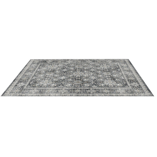 Area Rug, 2438.4x3048 mm Large Washable Rug, Non-Slip Tear-Resistant Soft Carpet, Pet & Child Friendly Vintage Area Rugs, Indoor Mat for Bedroom, Living Room, Kids Room, Entryway, Office, Gray