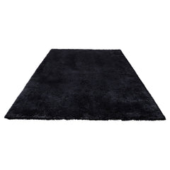 Indoor Plush Area Rugs, 2.44 x 3.05m Soft Plush Carpet, Furry Shag Area Rugs for Living Room, Bedroom, Sunroom, Modern Home Decor Aesthetic, Non-Shedding, Non-Woven, Slip-Resistant, Black