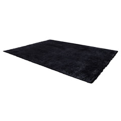 Indoor Plush Area Rugs, 2.44 x 3.05m Soft Plush Carpet, Furry Shag Area Rugs for Living Room, Bedroom, Sunroom, Modern Home Decor Aesthetic, Non-Shedding, Non-Woven, Slip-Resistant, Black