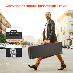 Bass Guitar Hard Case, 1220 mm Rectangular Guitar Hard Case, With Lock Latch Keys Handle, PVC Padding Soft Lining Water-Resistant Hard Shell Guitar Case, for 990-1180 mm Bass Guitars, Black