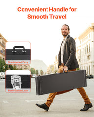 Bass Guitar Hard Case, 1220 mm Rectangular Guitar Hard Case, With Lock Latch Keys Handle, PVC Padding Soft Lining Water-Resistant Hard Shell Guitar Case, for 990-1180 mm Bass Guitars, Black