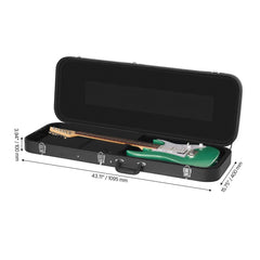 Electric Guitar Hard Case, 1095 mm Rectangular Guitar Hard Case, With Lock Latch Keys Handle, PVC Padding Soft Lining Water-Resistant Hard Shell Guitar Cases, for 990 mm Electric Guitars, Black