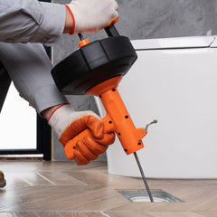 VEVOR Drain Auger 25ft 1/4in Drum Plumbing Drain Snake Clog Remover Autofeed