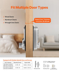 Mechanical Keyless Entry Door Lock, 14 Key Mechanical Door Lock, Mechanical Keypad Door Lock with Adjustable Thumb Knob, Single-Side Zinc Alloy Waterproof Keyless Gate Lock, for Home Office