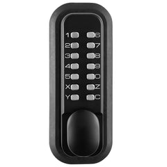 Mechanical Keyless Entry Door Lock, 14 Digit Keypad, Water-proof Zinc Alloy, Outdoor Gate Door Locks Set with Surface-mounted Latch, Keypad and Knob, Easy to Install, for Garden, Garage, Yard