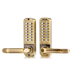 Mechanical Keyless Entry Door Lock, 14 Key Mechanical Door Lock, Mechanical Keypad Door Lock with Handle, Double-Sided Stainless Steel Waterproof Keyless Gate Lock, for Home Office Fence Garage