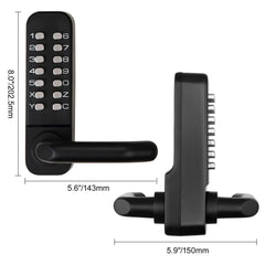 Mechanical Keyless Entry Door Lock 14 Digit Keypad and Handle Embedded