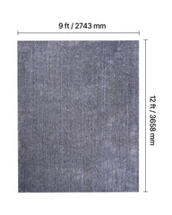 Indoor Plush Area Rugs, 2.74 x 3.66 m Plush Carpet, Area Rugs Furry with Long Plushs Pile, Thick & Durable High-Pile Rug for High-Traffic Areas, Non-Shedding & Non-Slip Backing, Blue-Gray