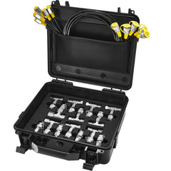 Hydraulic Pressure Test Kit, 10/100/250/400/600bar, 5 Gauges 13 Couplings 14 Tee Connectors 5 Test Hoses, Excavator Hydraulic Test Gauge Set with Carrying Case for Excavator Tractors Machinery