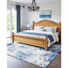 Area Rug, 1524x2133.6mm Large Washable Rug, Non-Slip and Tear-Resistant Soft Carpet, Pet & Child Friendly Modern Area Rugs, Indoor Mat for Bedroom, Office, Living Room, Kids Room, Entryway, Blue