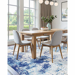 Area Rug, 1524x2133.6mm Large Washable Rug, Non-Slip and Tear-Resistant Soft Carpet, Pet & Child Friendly Modern Area Rugs, Indoor Mat for Bedroom, Office, Living Room, Kids Room, Entryway, Blue