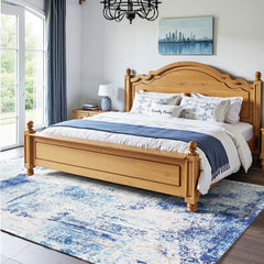 Area Rug, 1524x2133.6mm Large Washable Rug, Non-Slip and Tear-Resistant Soft Carpet, Pet & Child Friendly Modern Area Rugs, Indoor Mat for Bedroom, Office, Living Room, Kids Room, Entryway, Blue