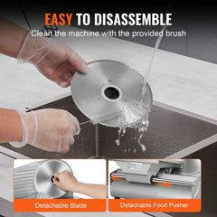 Meat Slicer, 180W Electric Deli Food Slicer with 7.5" SUS420 Stainless Steel Blade and Blade Guard, 0 - 0.6 inch Adjustable Thickness for Home Use, Easy to Clean, Cut Meat, Bread, Ham and Cheese