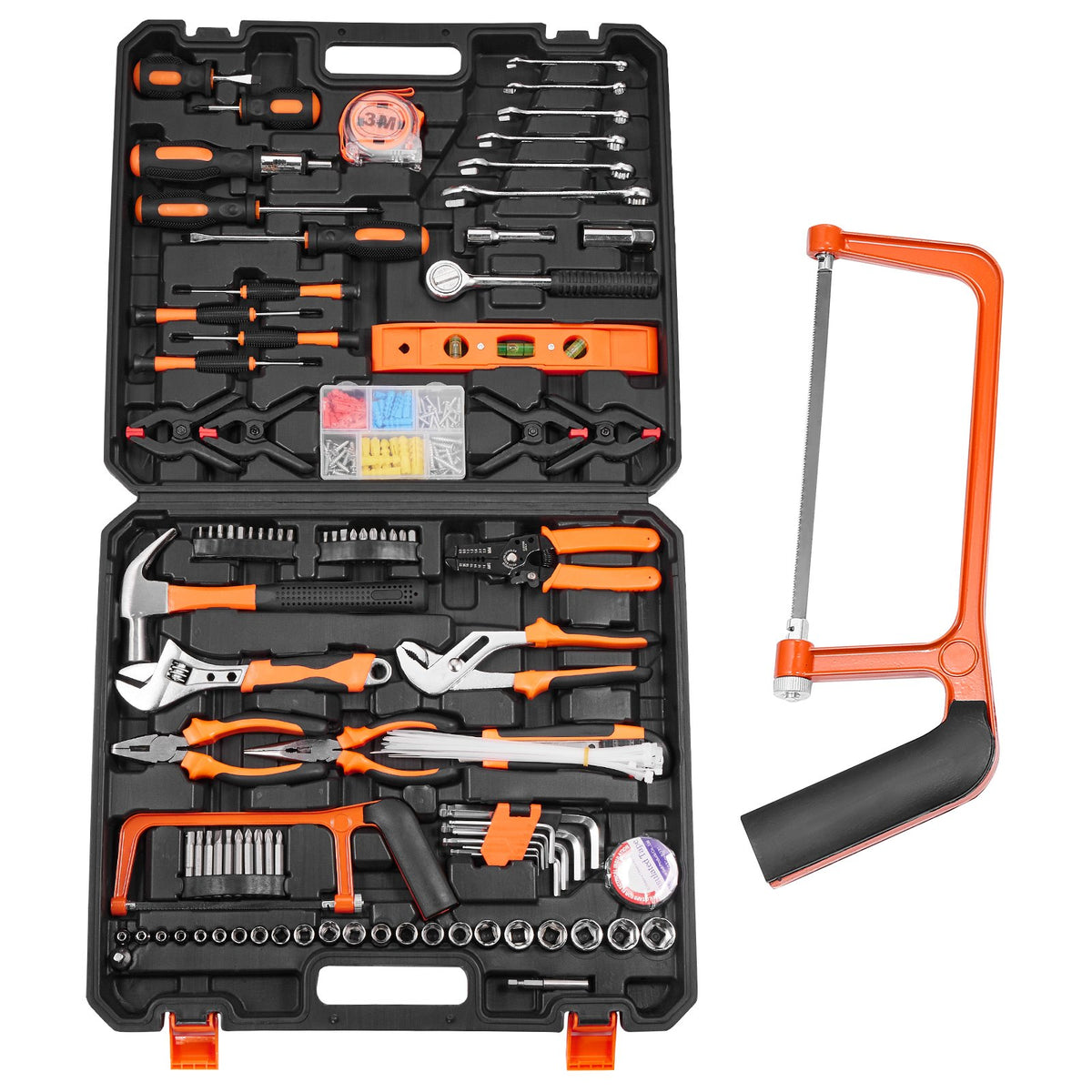 Tool Kit 216 Piece General Household Hand Tool Set with Portable Tool Case