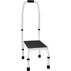 Step Stool 1-Step 150KG Capacity, 3 Adjustable Height with Handle Steel Step Ladder, Portable Toddler Step Stools for Adults, Non-Slip Sturdy Step Ladders for Office, RVs, Pets