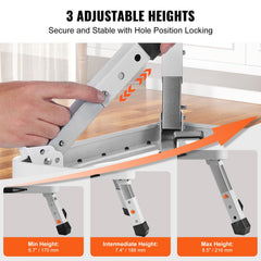 Step Stool 1-Step 150KG Capacity, Folding Steel Step Ladder 3 Adjustable Height, Portable Toddler Step Stools for Adults, Non-Slip Sturdy Step Ladders for Office, RVs, Pets, Bathrooms,Bedrooms