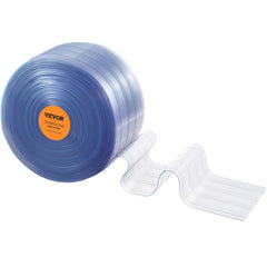Strip Curtain, 3048 cm L x 30.5 cm W x 3 mm Thickness, Clear Ribbed PVC Curtain Strip Door Bulk Roll, Plastic Door Strips for Doorway of Supermarket, Garage, Warehouse, Barn, Pet Animal House