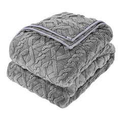 Weighted Blanket, 9 kg, 1524 x 2032 mm Queen Size, Sherpa Fleece Heavy Blanket with Glass Beads, Soft Warm Cozy Fluffy Touch, for 90-113 kg Adults, Anxiety Stress Relief, Improve Sleep, Grey