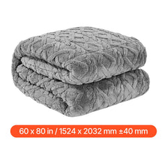 Weighted Blanket, 9 kg, 1524 x 2032 mm Queen Size, Sherpa Fleece Heavy Blanket with Glass Beads, Soft Warm Cozy Fluffy Touch, for 90-113 kg Adults, Anxiety Stress Relief, Improve Sleep, Grey