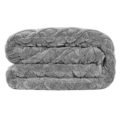 Weighted Blanket, 9 kg, 1524 x 2032 mm Queen Size, Sherpa Fleece Heavy Blanket with Glass Beads, Soft Warm Cozy Fluffy Touch, for 90-113 kg Adults, Anxiety Stress Relief, Improve Sleep, Grey