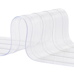 Strip Curtain, 2286 cm L x 20 cm W x 2 mm Thickness, Clear Ribbed PVC Curtain Strip Door Bulk Roll, Plastic Door Strips for Doorways of Supermarket, Garage, Warehouse, Barn, Pet Animal House