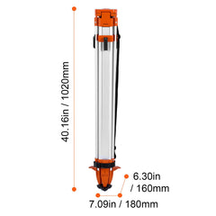 Laser Level Tripod Stand 5/8"-11 Thread 16.53-65.55 in Height Adjustment