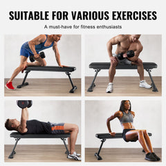 Flat Weight Bench, Foldable Strength Training Bench, Utility Workout Bench for Full Body Workout, 1000 LBS Press Bench for Home Gym Exercise, for Multi-Purpose Weight Training and Ab Exercises