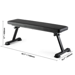 Flat Weight Bench, Foldable Strength Training Bench, Utility Workout Bench for Full Body Workout, 1000 LBS Press Bench for Home Gym Exercise, for Multi-Purpose Weight Training and Ab Exercises
