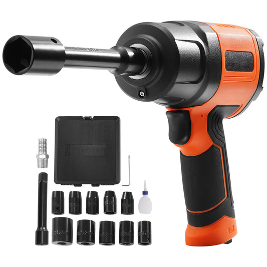 1/2-Inch Air Impact Wrench, High Torque Up to 1400 ft-lbs, Lightweight 4.6 lb Design Pneumatic Impact Gun with 11-PCS 1/2-Inch Drive CR-V Steel Impact Socket Set & Carrying Case