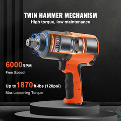 Air Impact Wrench, 3/4-Inch Drive Air Impact Gun, Up to 1870ft-lbs Nut-busting Torque, Composite Pneumatic Impact Wrench for Auto_epairs_nd_aintenance Heavy Duty
