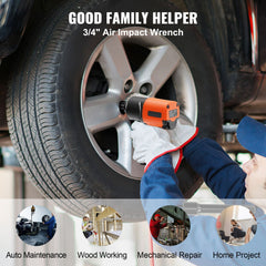 Air Impact Wrench, 3/4-Inch Drive Air Impact Gun, Up to 1870ft-lbs Nut-busting Torque, Composite Pneumatic Impact Wrench for Auto_epairs_nd_aintenance Heavy Duty