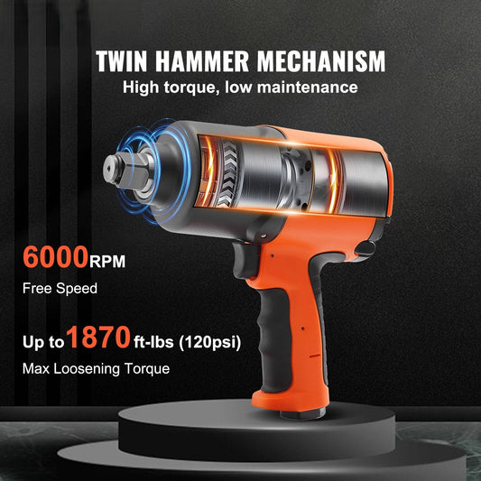 Air Impact Wrench, 3/4-Inch Drive Air Impact Gun, Up to 1870ft-lbs Nut-busting Torque, Composite Pneumatic Impact Wrench for Auto_epairs_nd_aintenance Heavy Duty