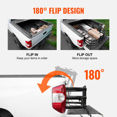 Truck Bed Extender, Aluminum Retractable Tailgate Extender, 131cm-162.6cm Adjustable Length, Fits for Ridgeline, Tacoma, Gladiator, Colorado/Canyon, Frontier, and Ranger