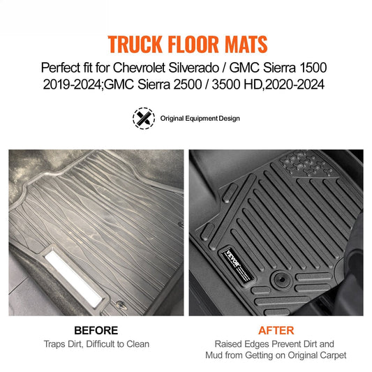 Automotive Floor Mats Fits for Chevrolet Silverado/GMC Sierra 1500 3 pcs
