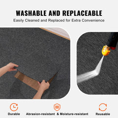 Carpet Tiles Reusable, 20"x 20" Carpet Squares With Padding Attached, Soft Padded Carpet Tiles, Easy Install DIY for Bedroom Living Room Indoor Outdoor (20 Tiles, Dark Gray)