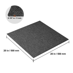 Carpet Tiles Reusable, 20"x 20" Carpet Squares With Padding Attached, Soft Padded Carpet Tiles, Easy Install DIY for Bedroom Living Room Indoor Outdoor (20 Tiles, Dark Gray)