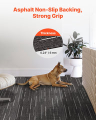 Carpet Tiles Reusable 610x610 mm, 24 PCS Modular Carpet Square Rug, Commercial Floor Soft Padded for Seamless Cover 8.9㎡, Easy DIY Replacement for Living Room Bedroom Office Indoor, Gray